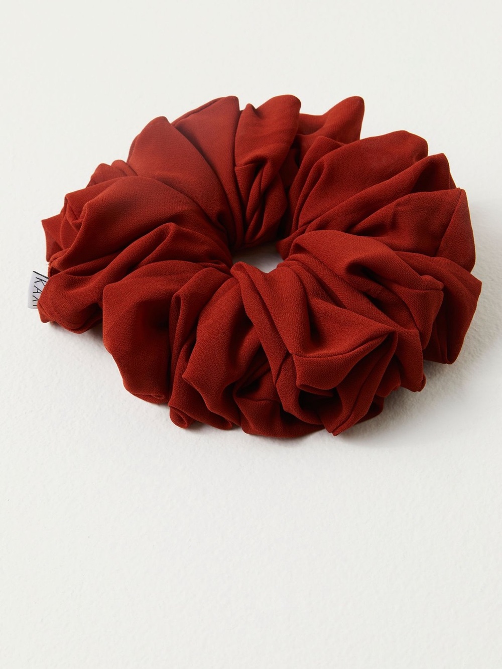Free People Chiffon Jumbo Scrunchie in Burnt Red